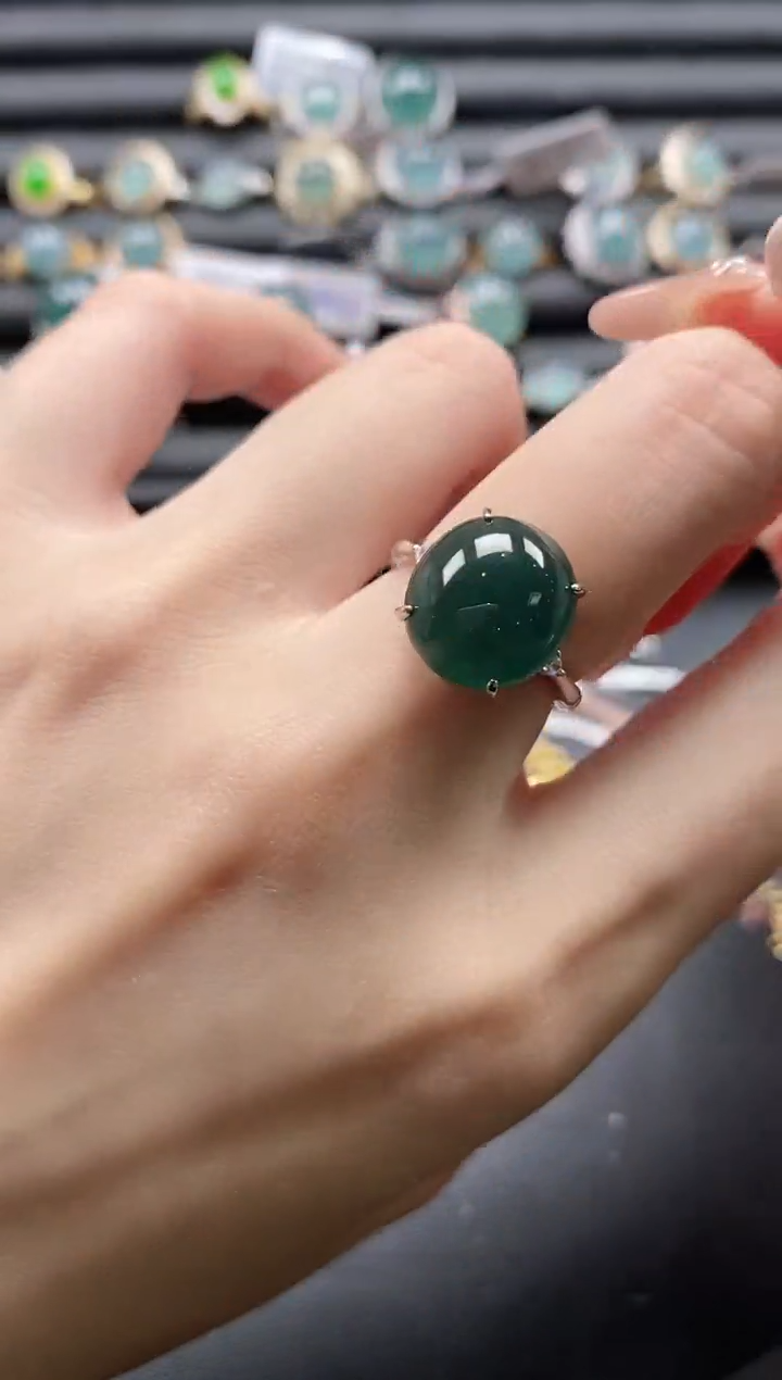 【闪购商品】翡翠戒指银S925镶嵌1111
