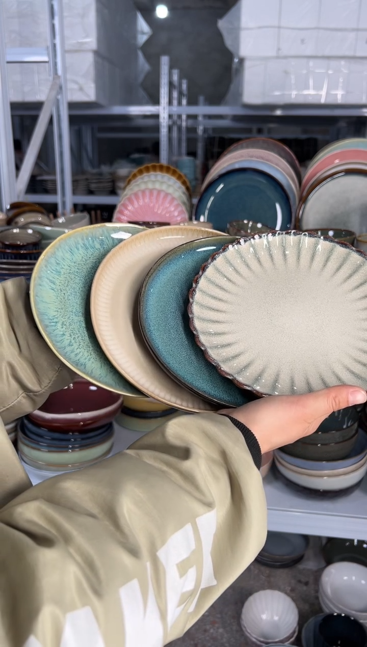 陶瓷外贸尾货瑕疵满20包邮X4 小盘8英寸