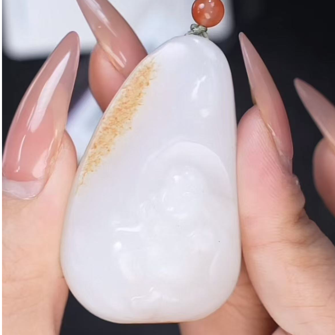 清代和田玉佛挂件1