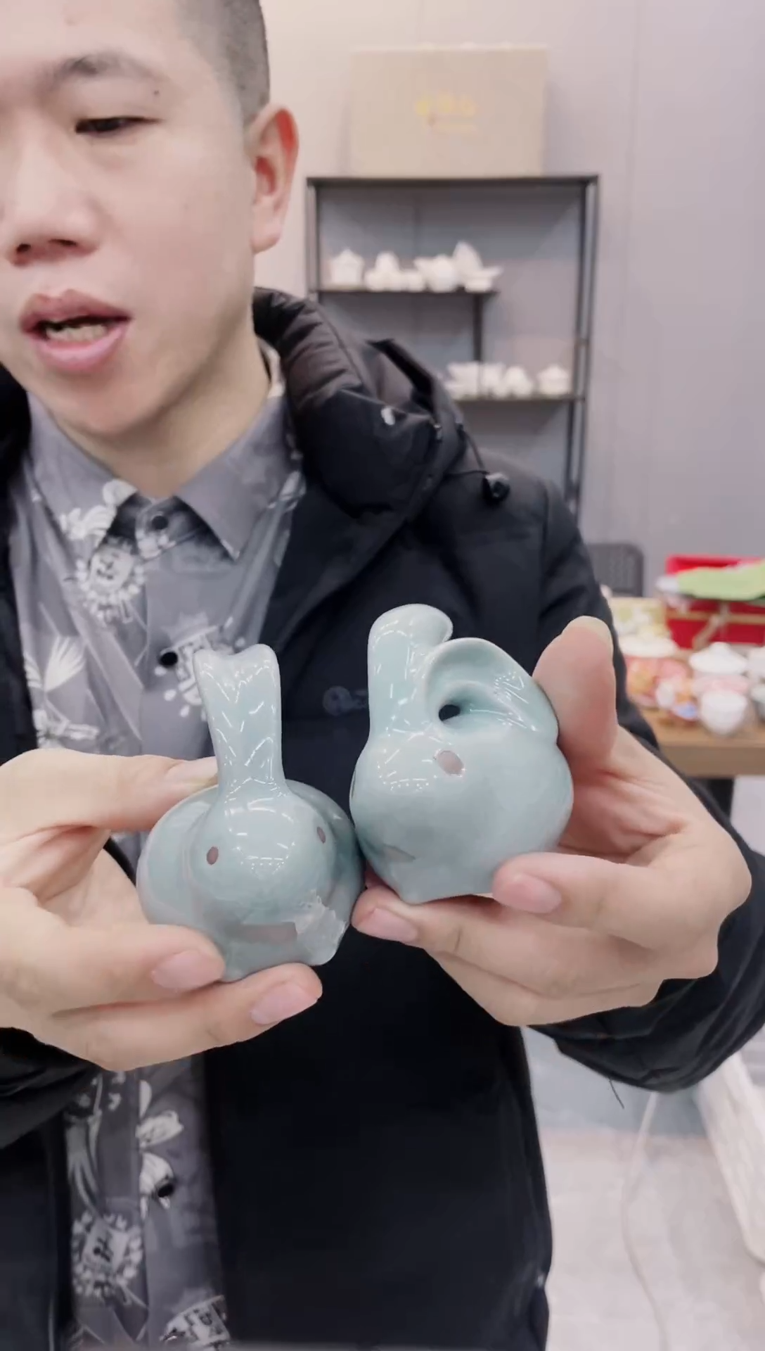 【闪购商品】【席欢李商城】玉兔一对