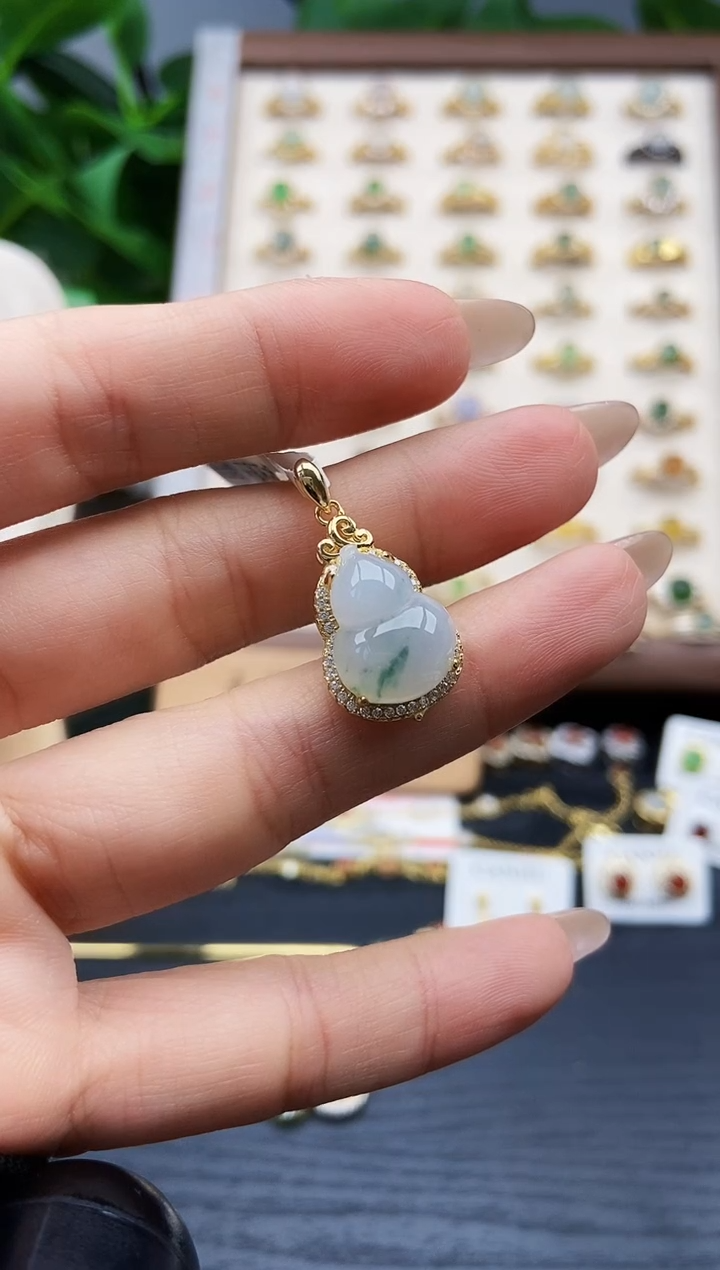 颈饰银S925镶嵌翡翠12