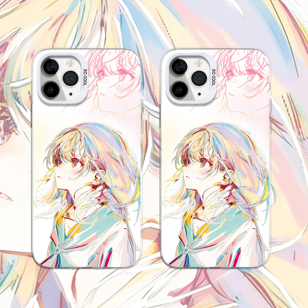 彩发少女适用苹果17华为oppo/vivo小米IPhone16动漫防摔手机壳