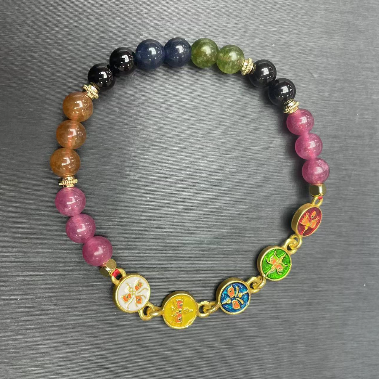 优选设计款气质轻奢五路财神手串黑武士碧玺多宝手串多样性发其一