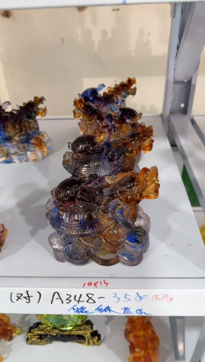 琉璃手工艺品龙龟摆件