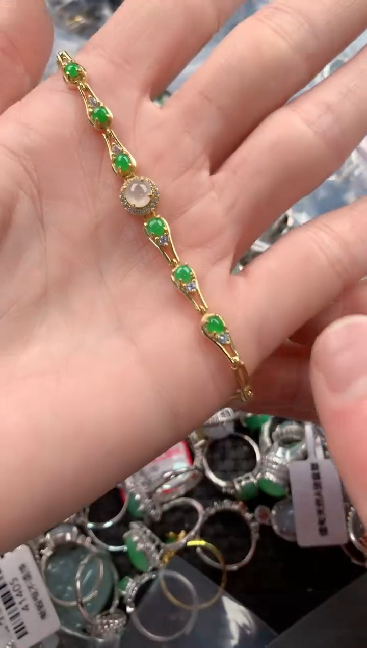 银S925镶嵌戒指翡翠555   3