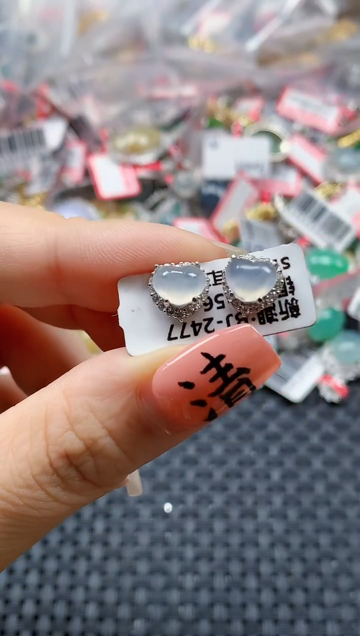 银S925镶嵌戒指翡翠天然A货缅甸翡翠