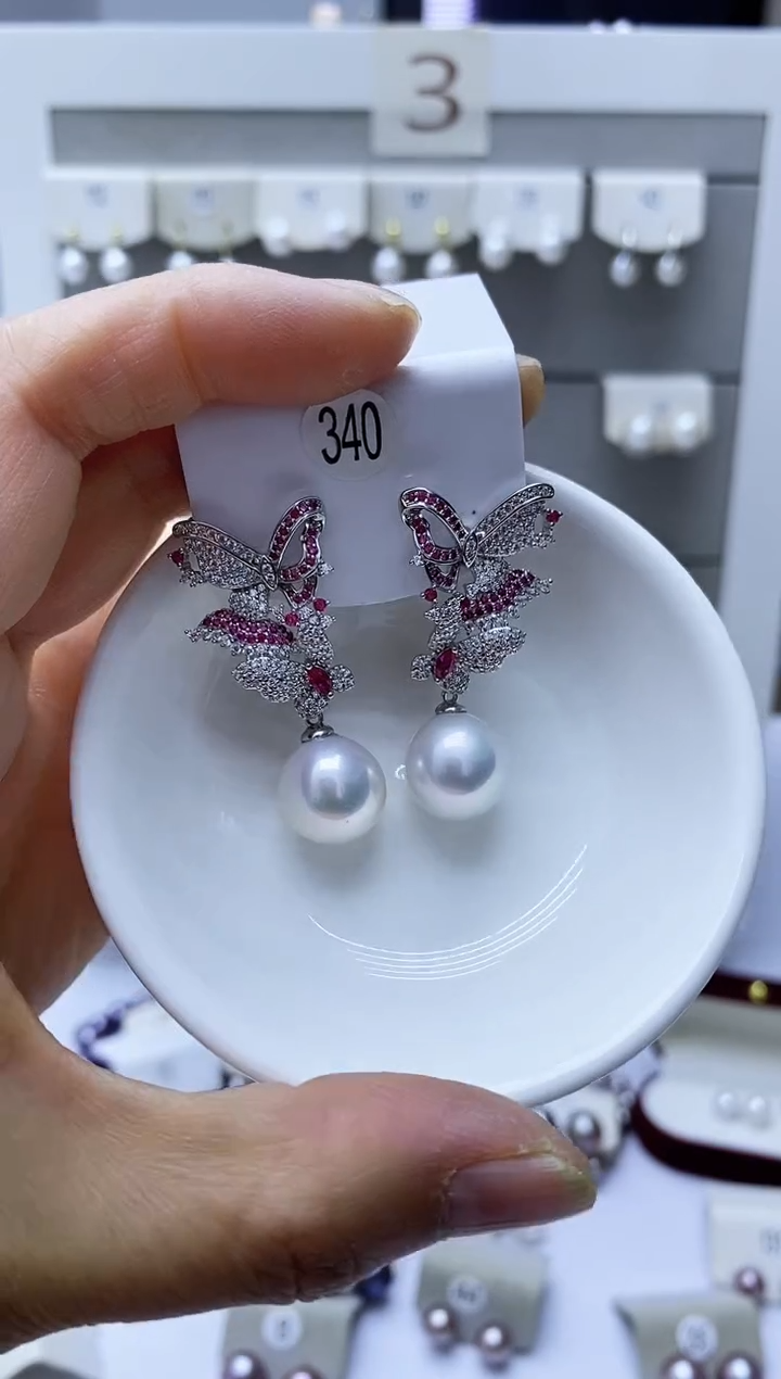 【闪购商品】淡水珍珠耳饰银S925镶嵌340