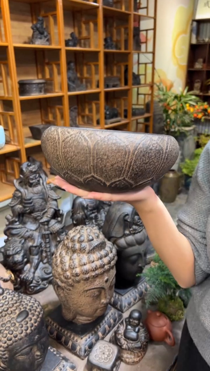 陶土【火山泥】莲花钵