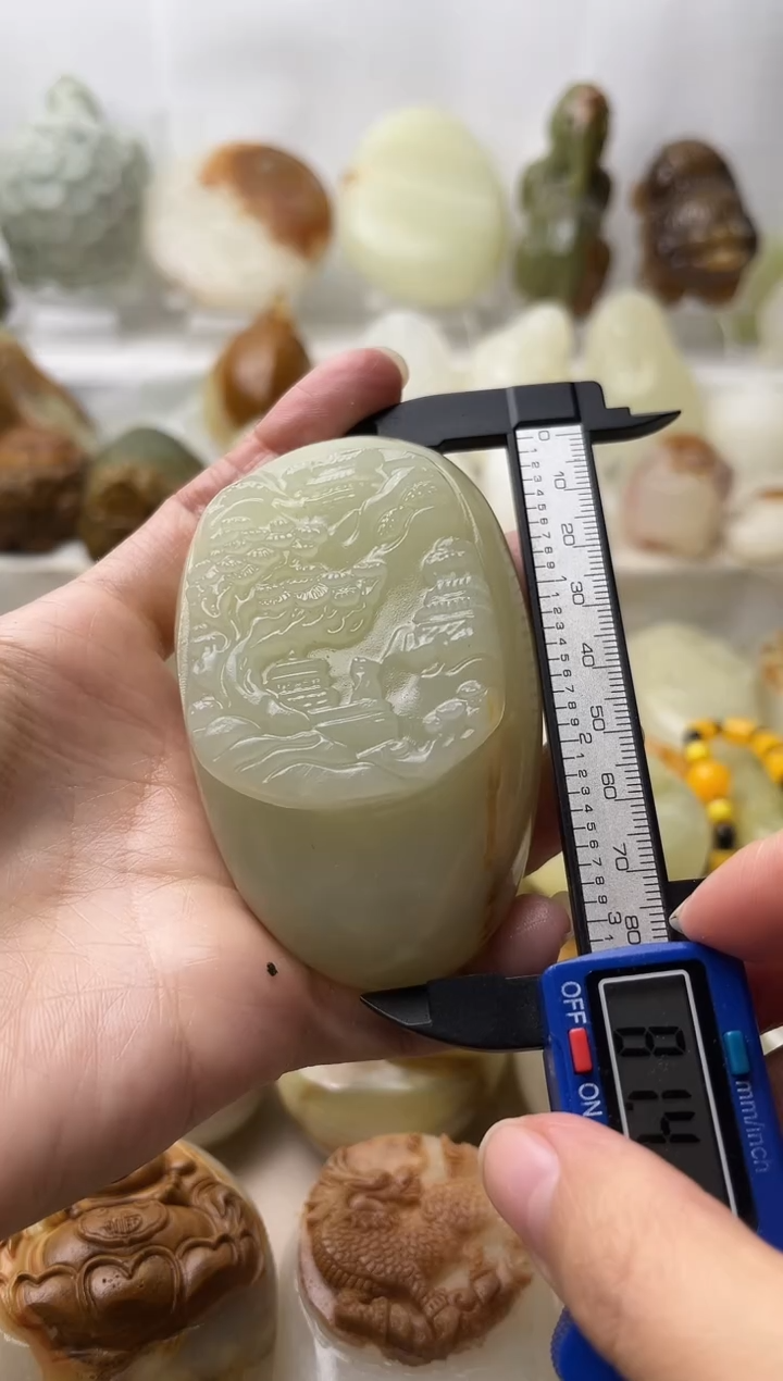 石材古青石棉纹正常不退换山水微瑕