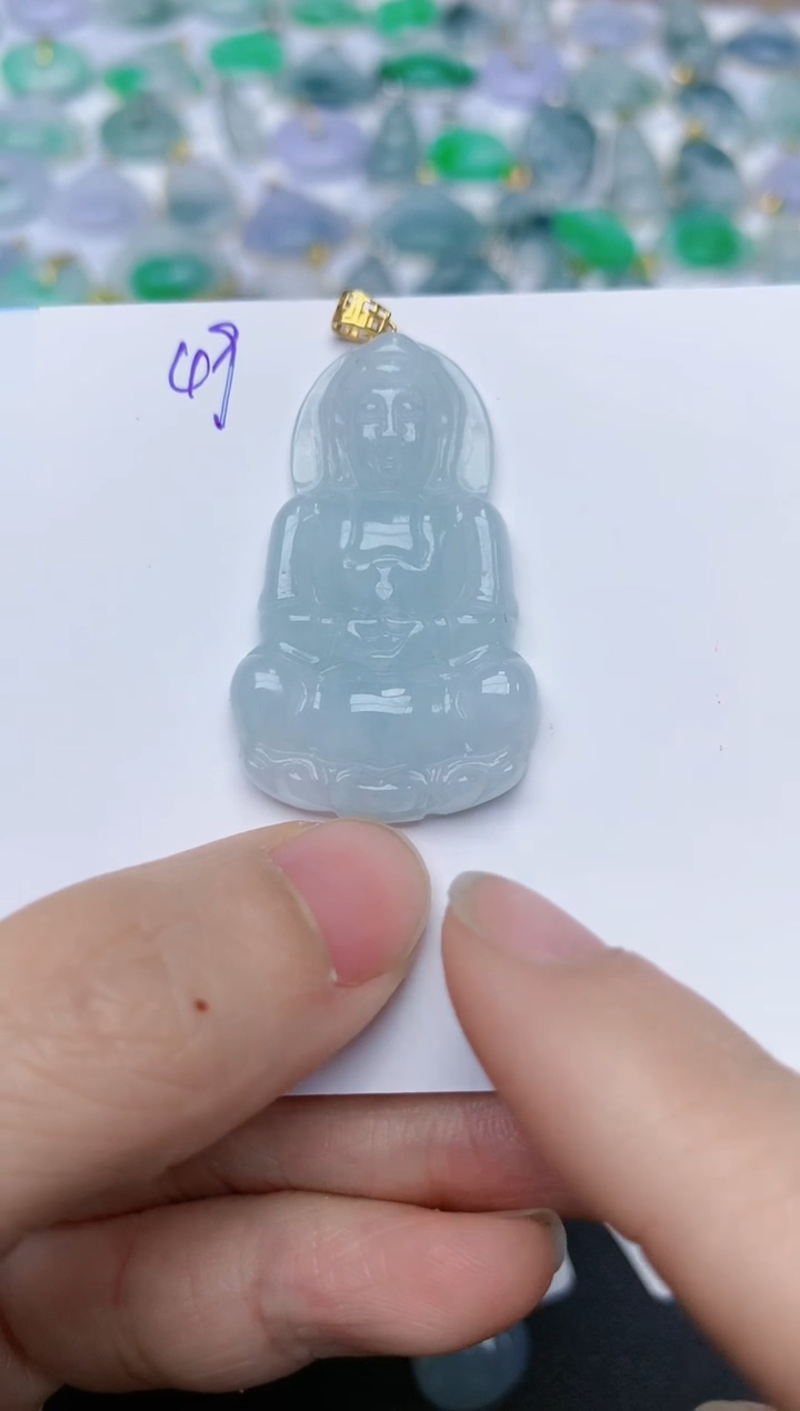 【闪购商品】翡翠颈饰18K金镶嵌天然翡翠A货    