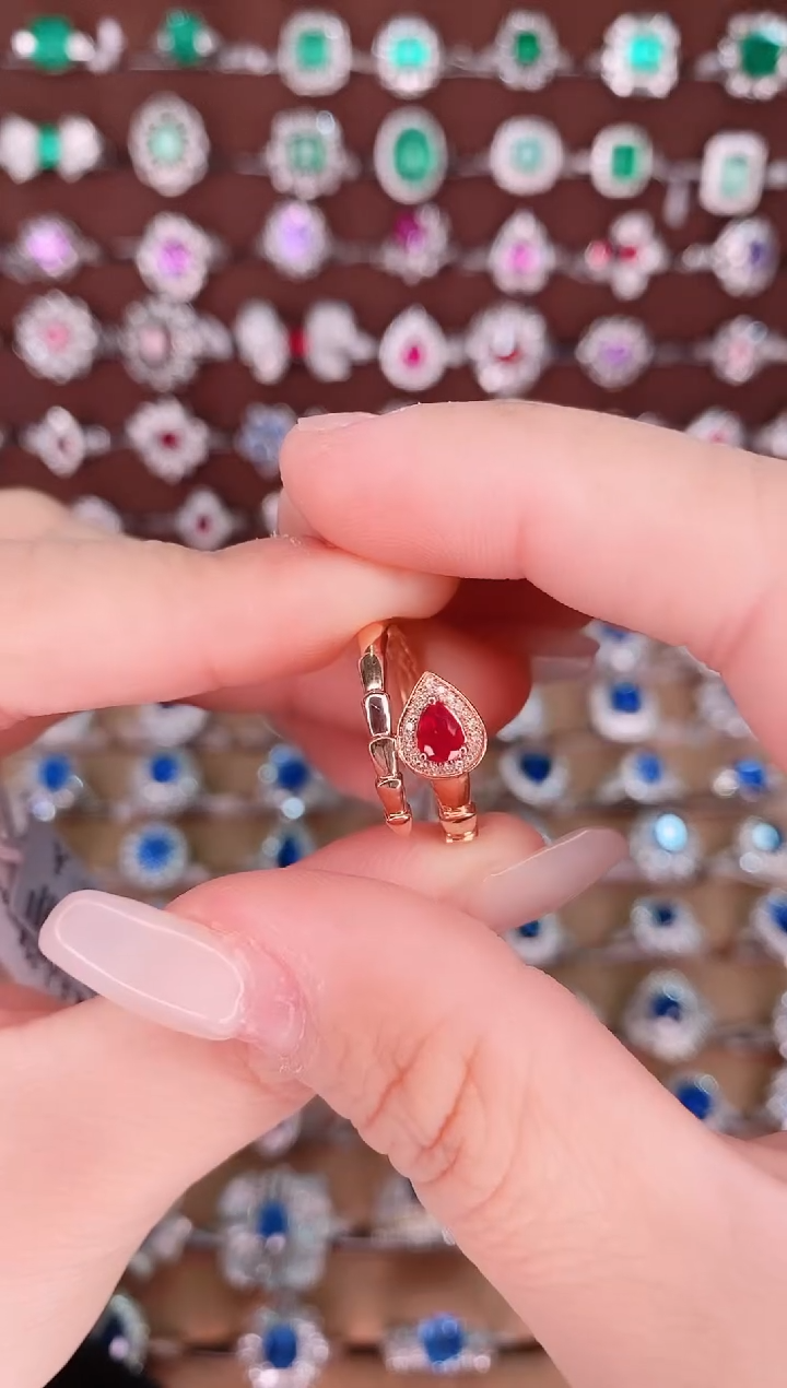 【闪购商品】红宝石18K金戒指18K金镶嵌0.40克拉