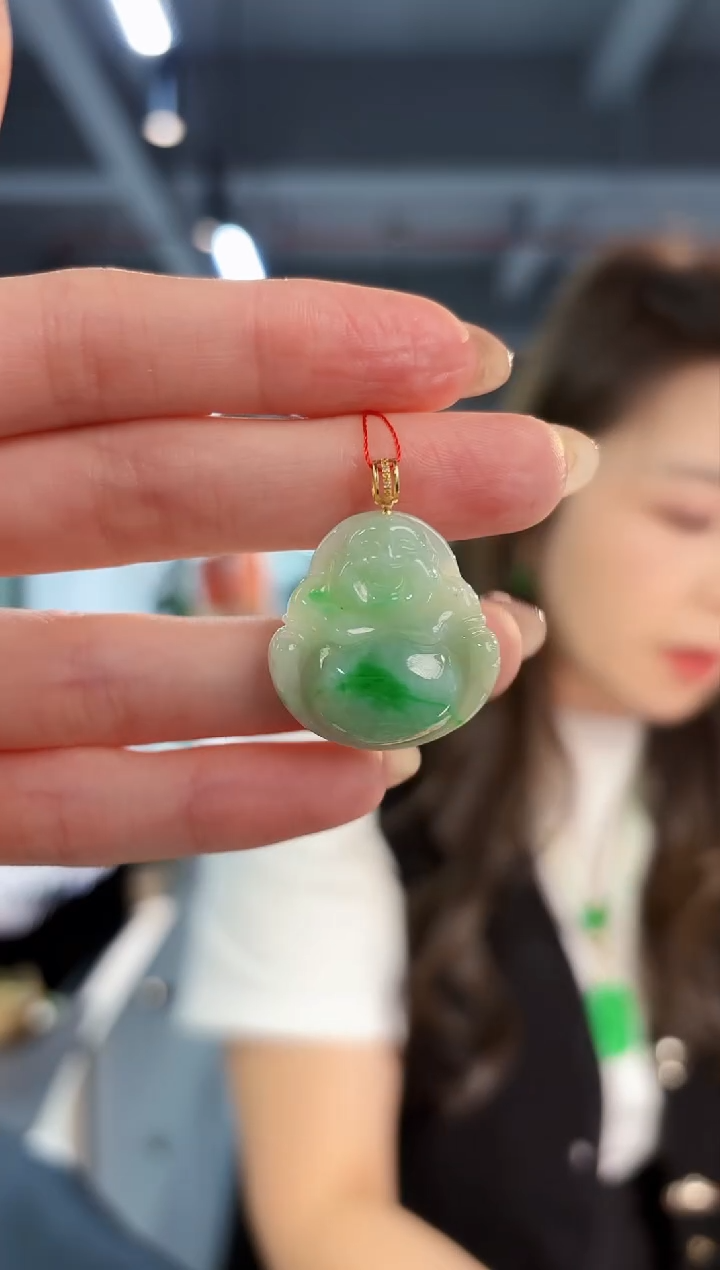 【闪购商品】翡翠颈饰18K金镶嵌 缅料A货/支持复检/一件