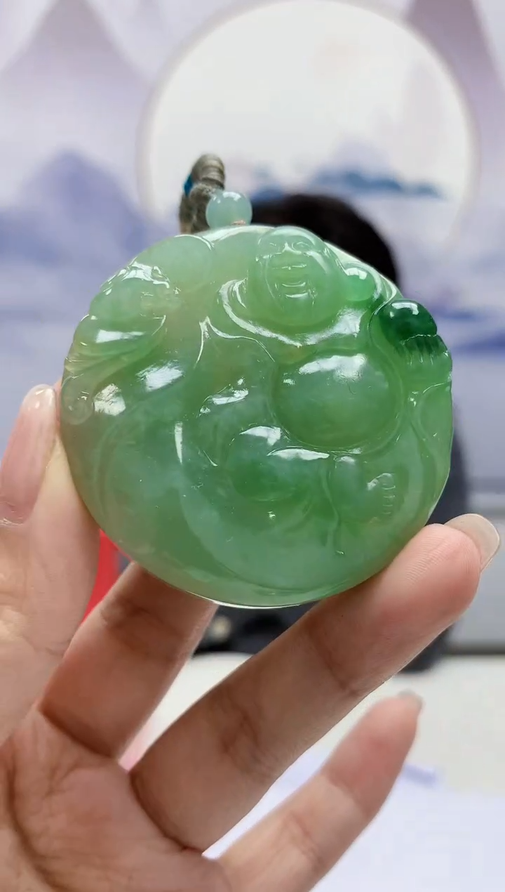 【闪购商品】定制翡翠未镶嵌5060kk-毛货挂件263