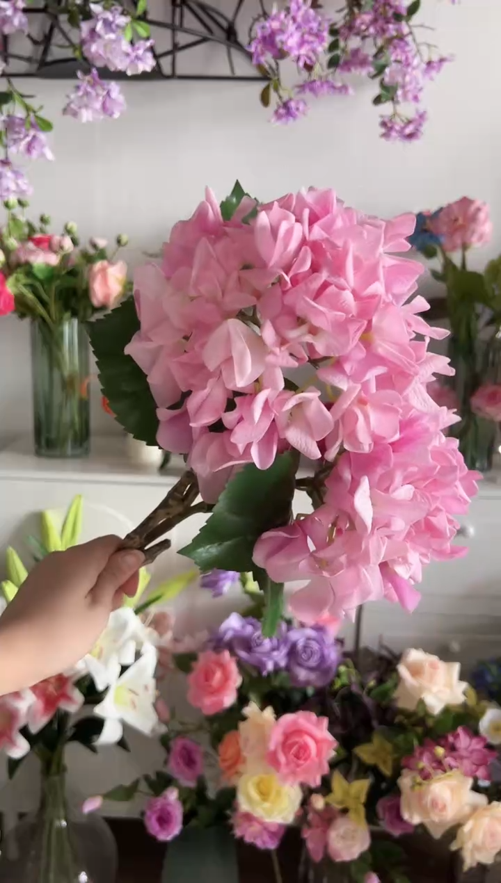2枝粉色手感保湿绣球