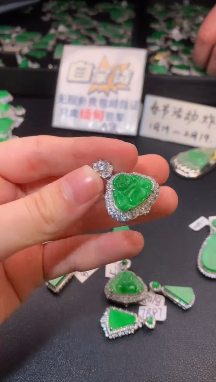 【闪购商品】翡翠颈饰银S925镶嵌翡翠