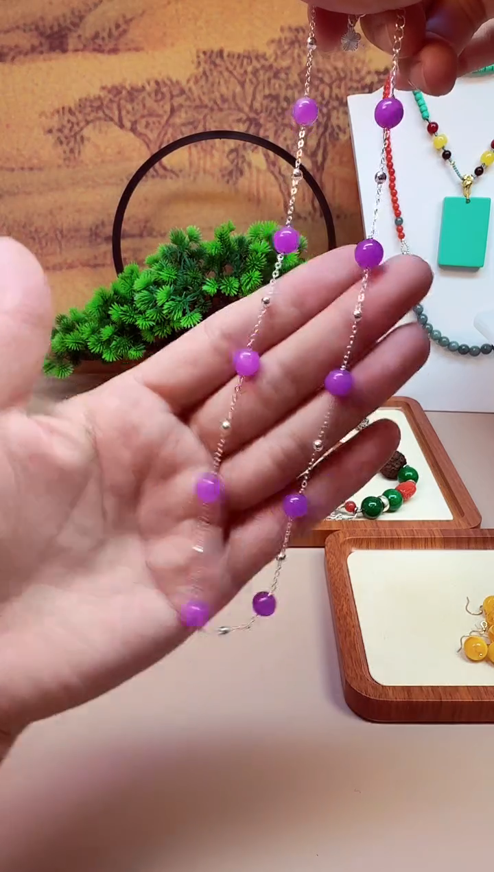 翡翠银S925镶嵌颈饰X21