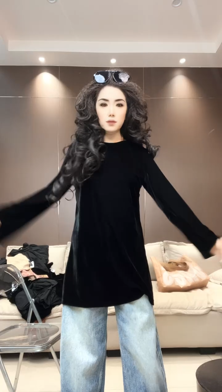 喇叭袖打底衫XL130斤