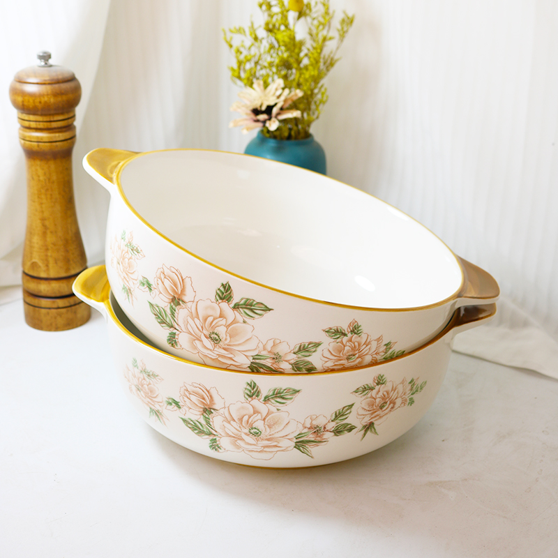 双耳碗到手2个口径19cm家庭必备性价比高