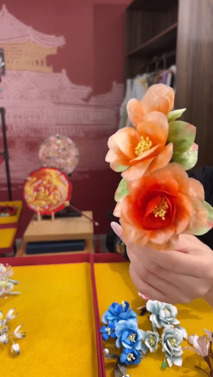 【闪购商品】刺绣非遗绒花（发饰）
