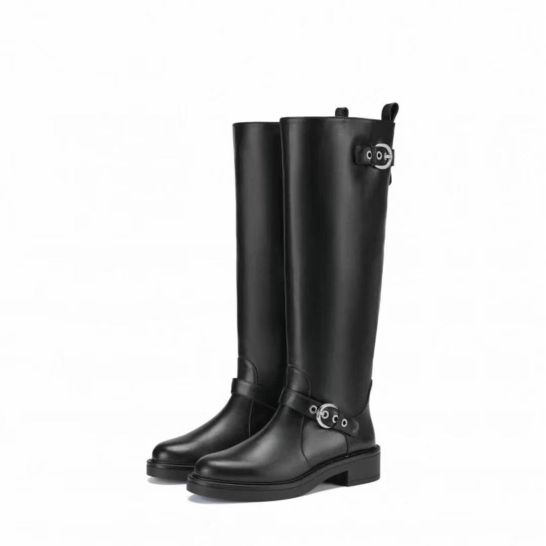 【昆明恒隆】CHRYSTIE BOOT黑牛皮长靴