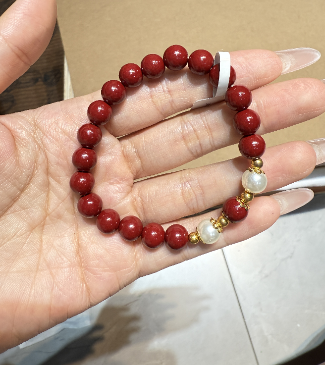 含辰砂工艺品朱砂单圈手串无礼盒S1135