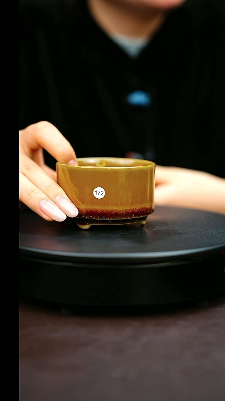 172#原矿钧瓷炉钧釉直口杯