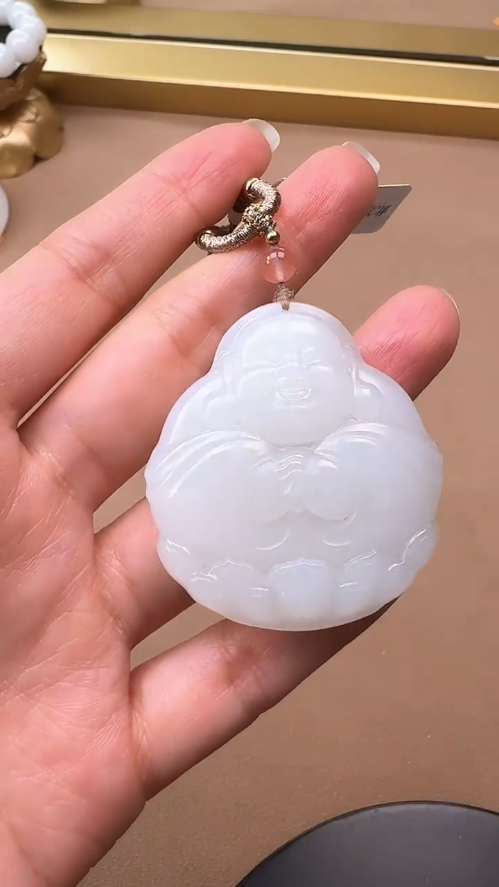 【闪购商品】和田玉吊坠未镶嵌1296白玉抱抱佛