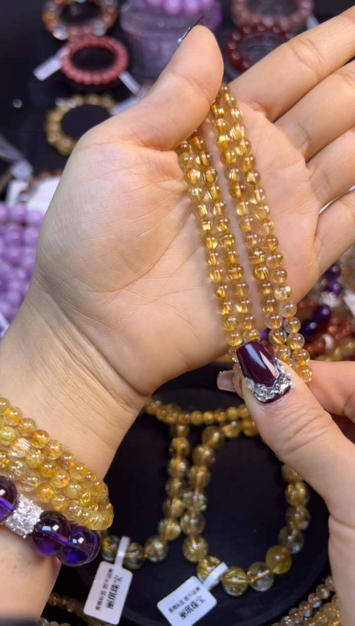 未镶嵌手串水晶金发晶三圈5.9mm