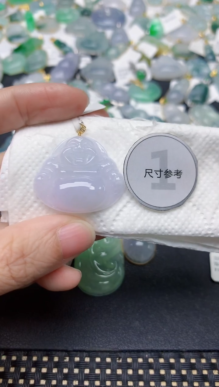 颈饰18K金镶嵌翡翠天然缅甸A货翡翠