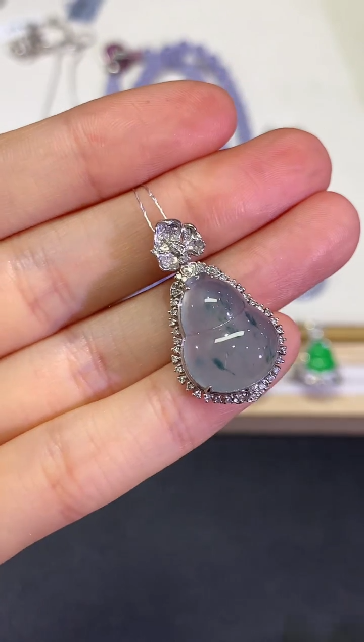 【闪购商品】翡翠颈饰18K金镶嵌团购34