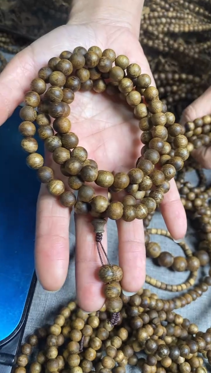 沉香手串金丝油08圆珠多圈手串25+多样性发一