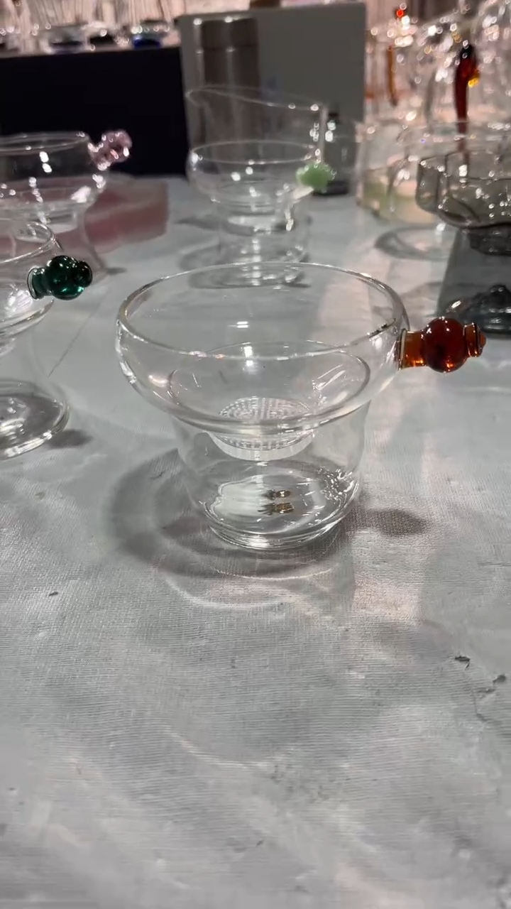 全玻璃茶漏  琥珀