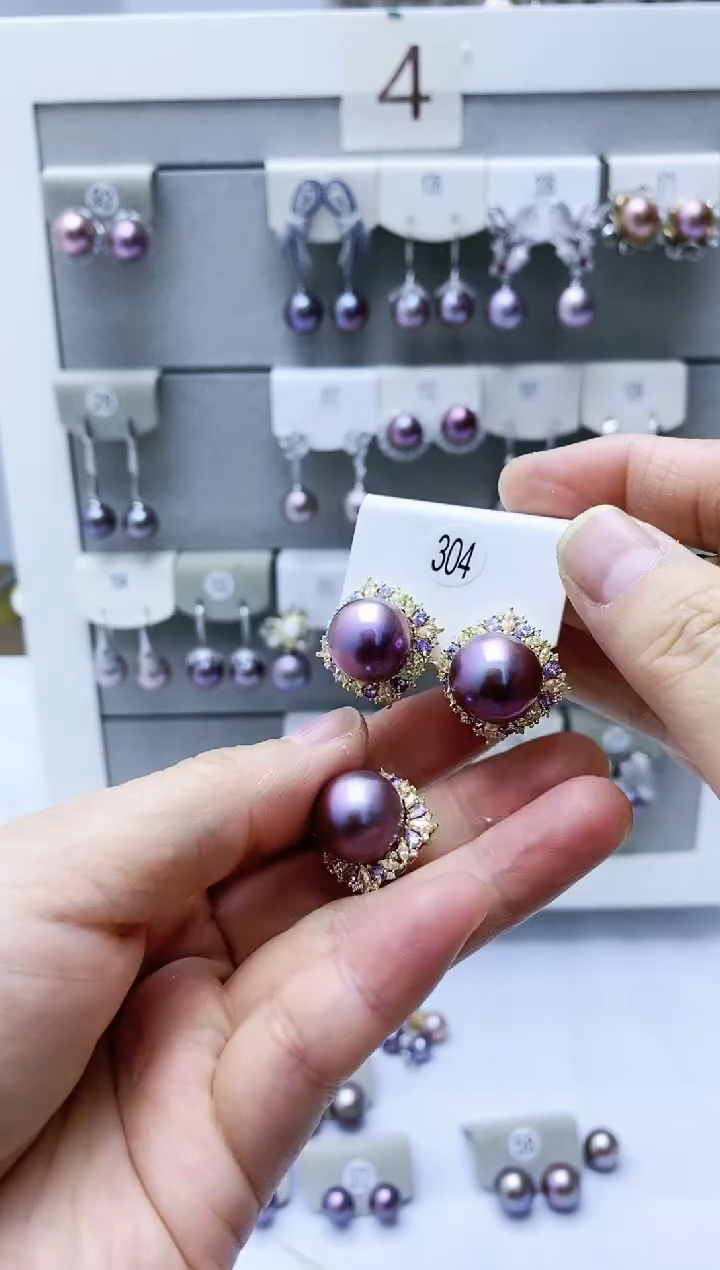 【闪购商品】淡水珍珠耳饰银S925镶嵌304套