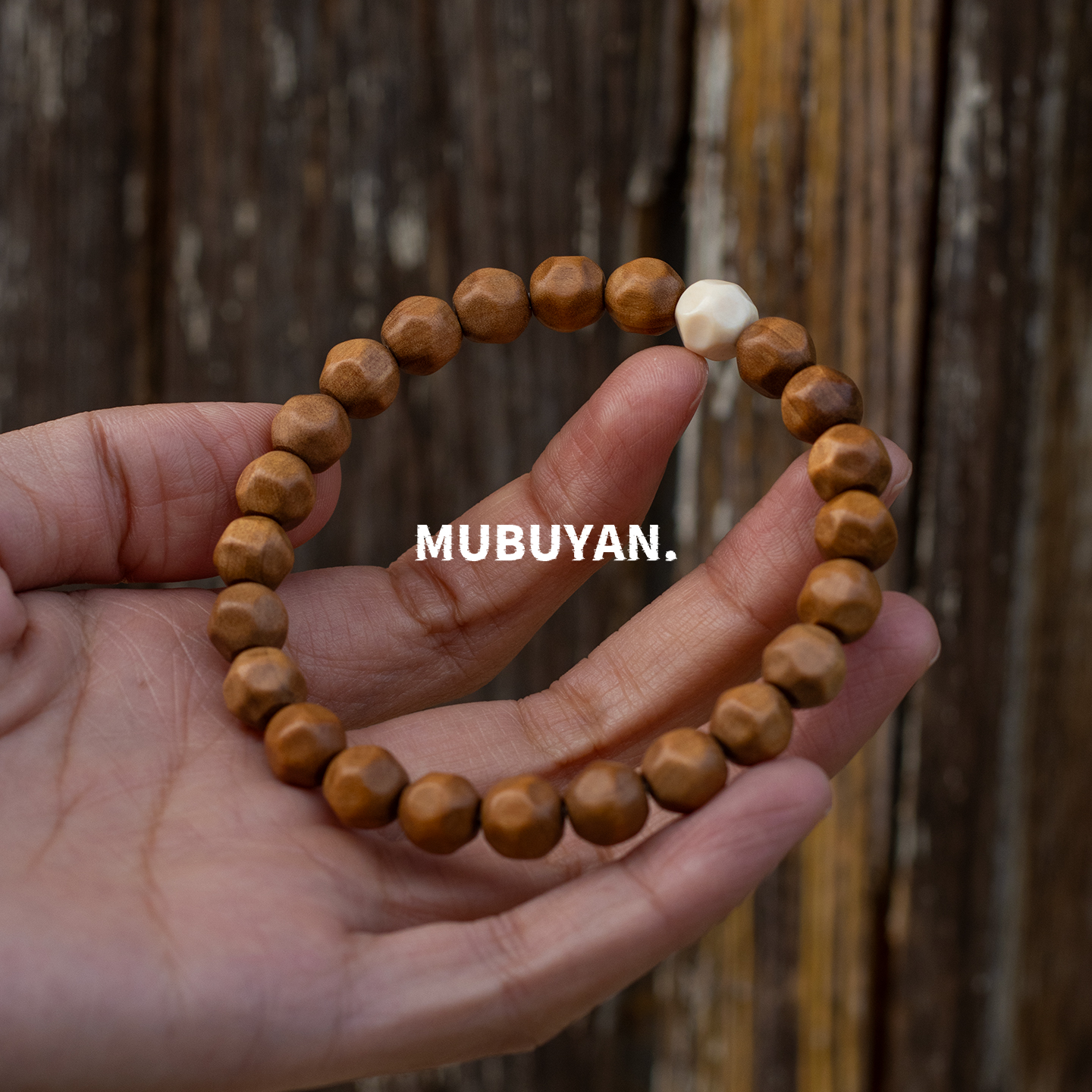 木不言【卓】8+ 10+ 无相手工雕刻异形奶酪单圈手串印度老山檀香