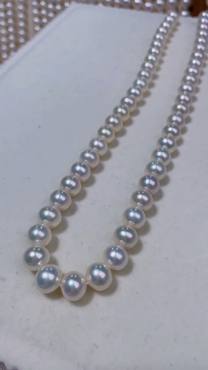 【闪购商品】淡水珍珠项链银S925镶嵌8.5-9.5MM