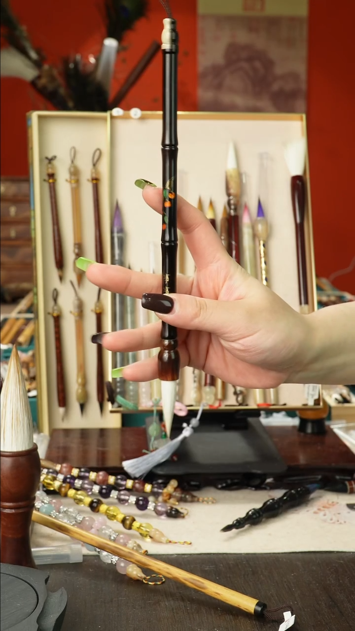 孤品高货毛笔链接 清水试笔 蘸墨不退