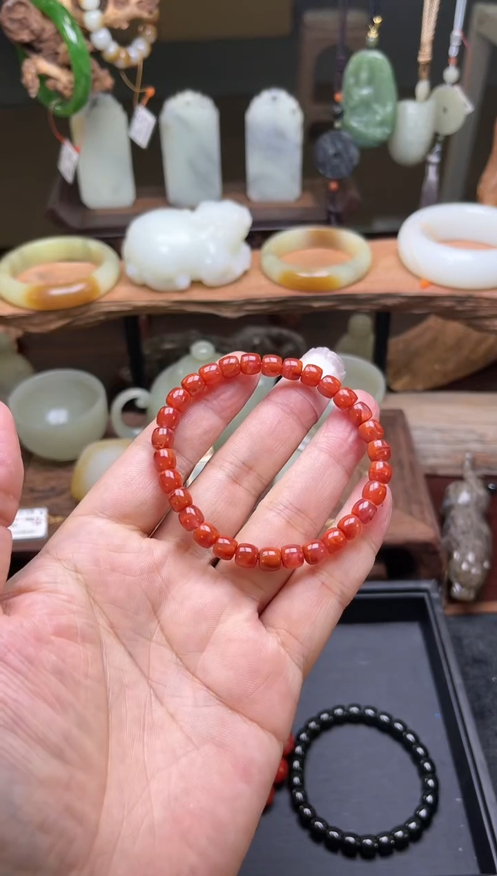 【闪购商品】南红玛瑙手串未镶嵌卡6+瓦西原矿南红极限弧