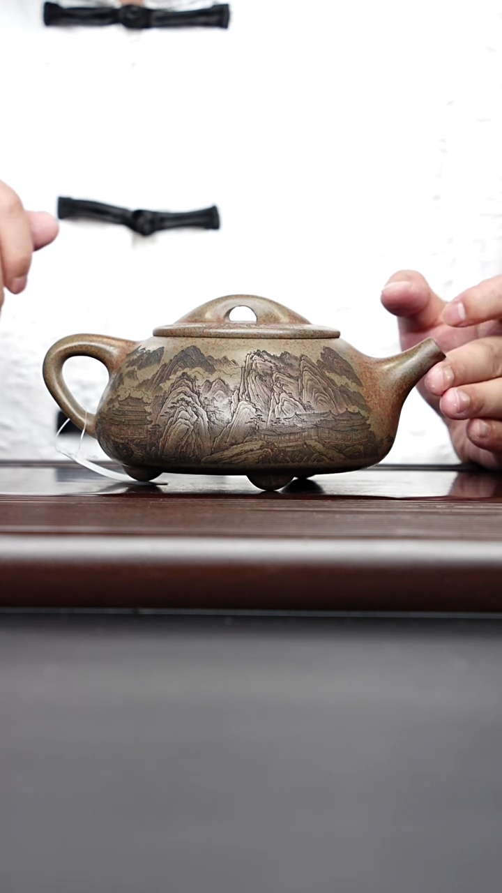 茶壶紫砂宜兴紫砂 景州石瓢 云雾沉香泥 谭青 550cc