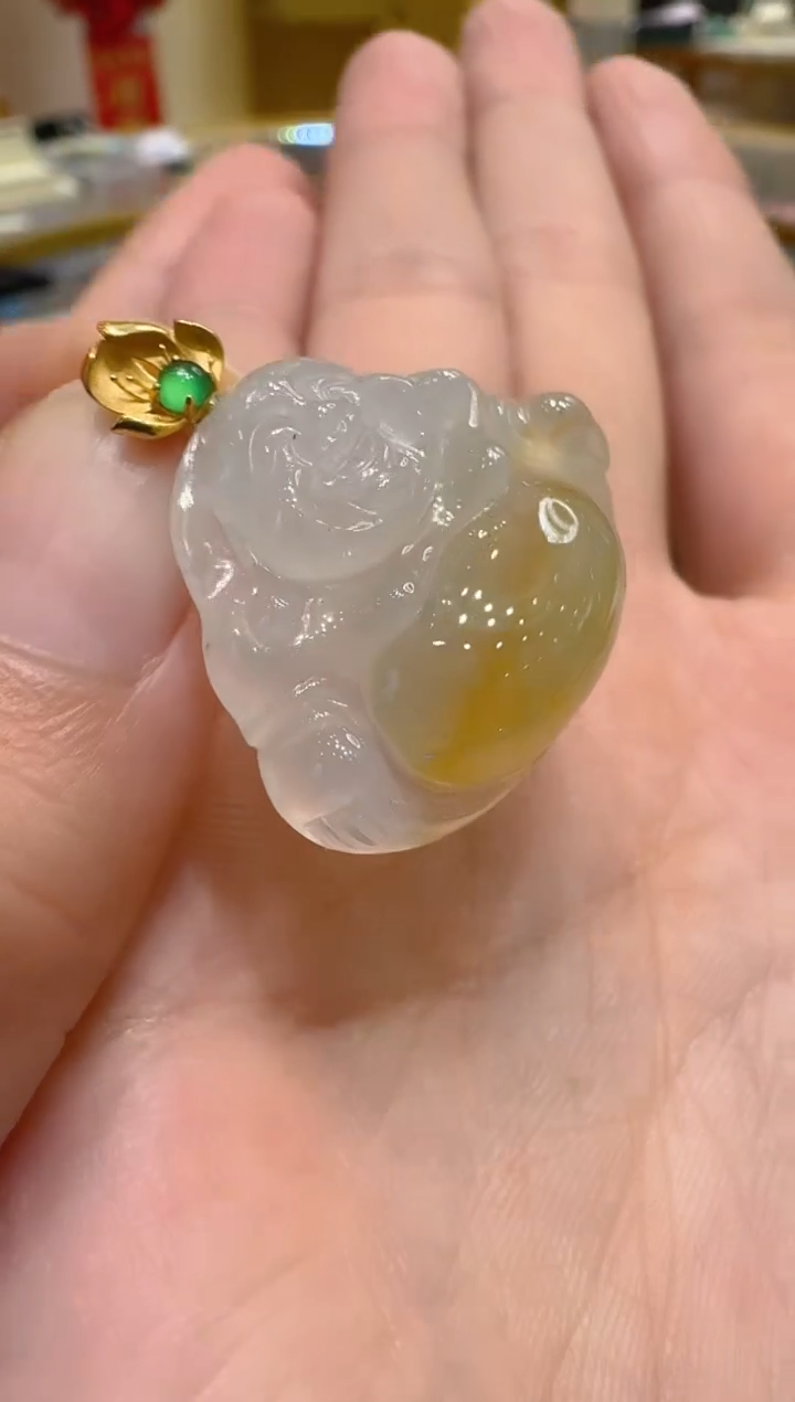 吊坠(不含链)18K金镶嵌翡翠多样性团购发一件