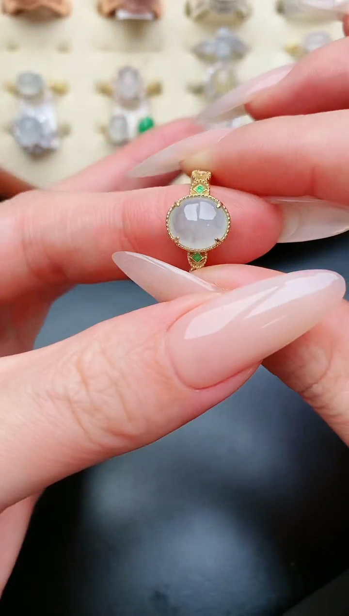 翡翠戒指银S925镶嵌.....