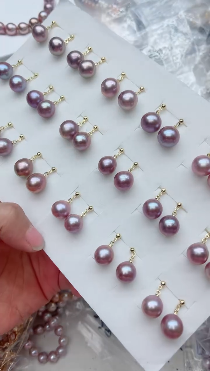 未镶嵌耳饰淡水珍珠多样性发其一，非无暇