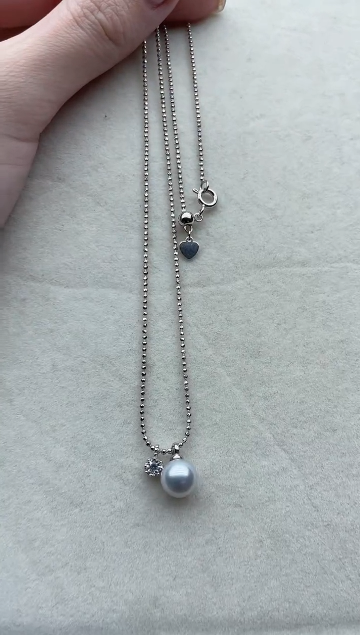 【闪购商品】海水珍珠套链银S925镶嵌43