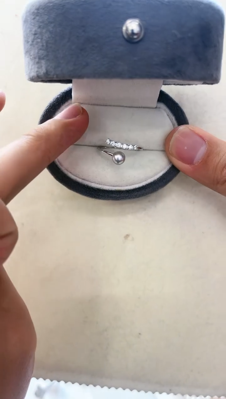 【闪购商品】海水珍珠戒指银S925镶嵌真多麻戒指