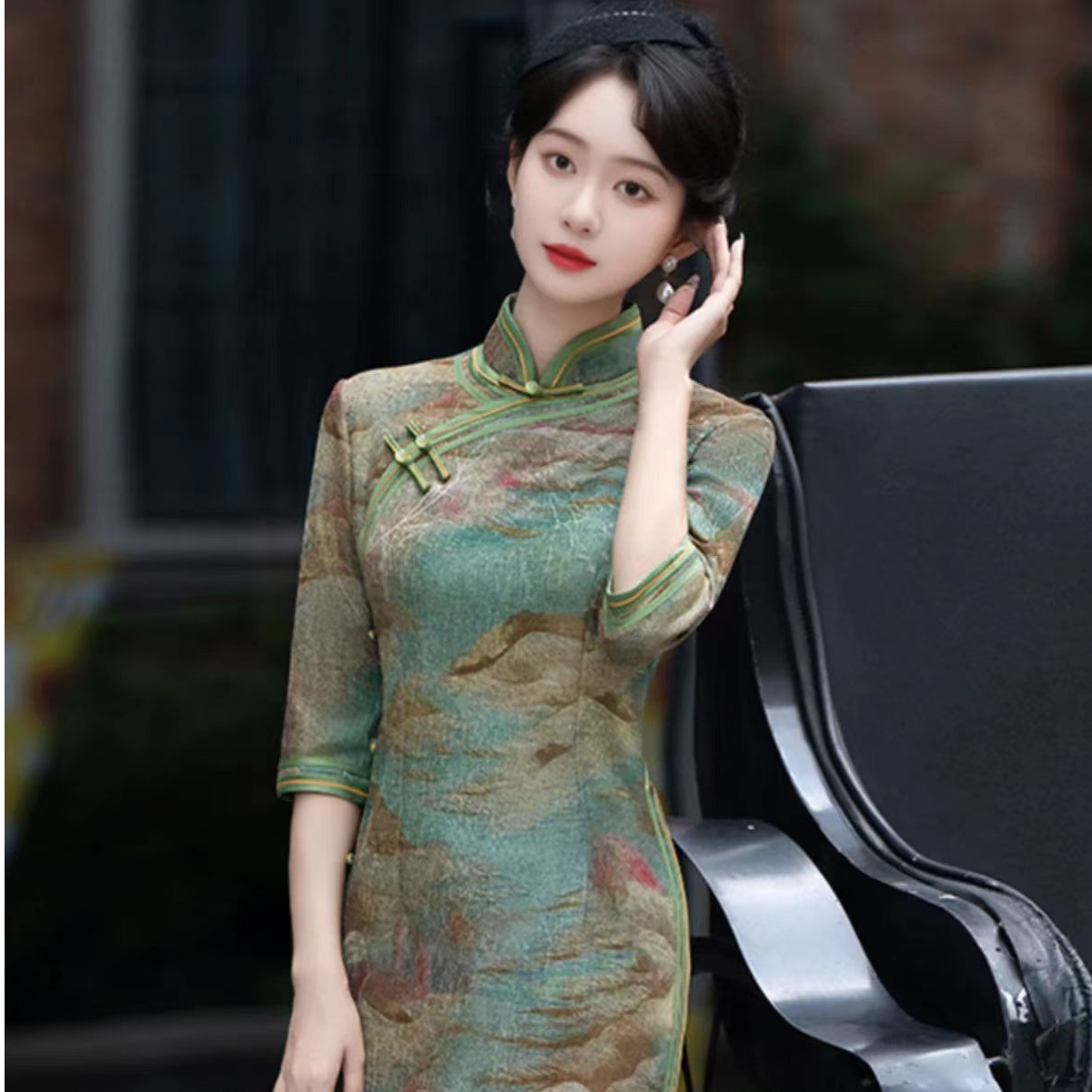 【清晓】高端旗袍春秋女2025新款日常复古改良国风连衣裙气质长款女