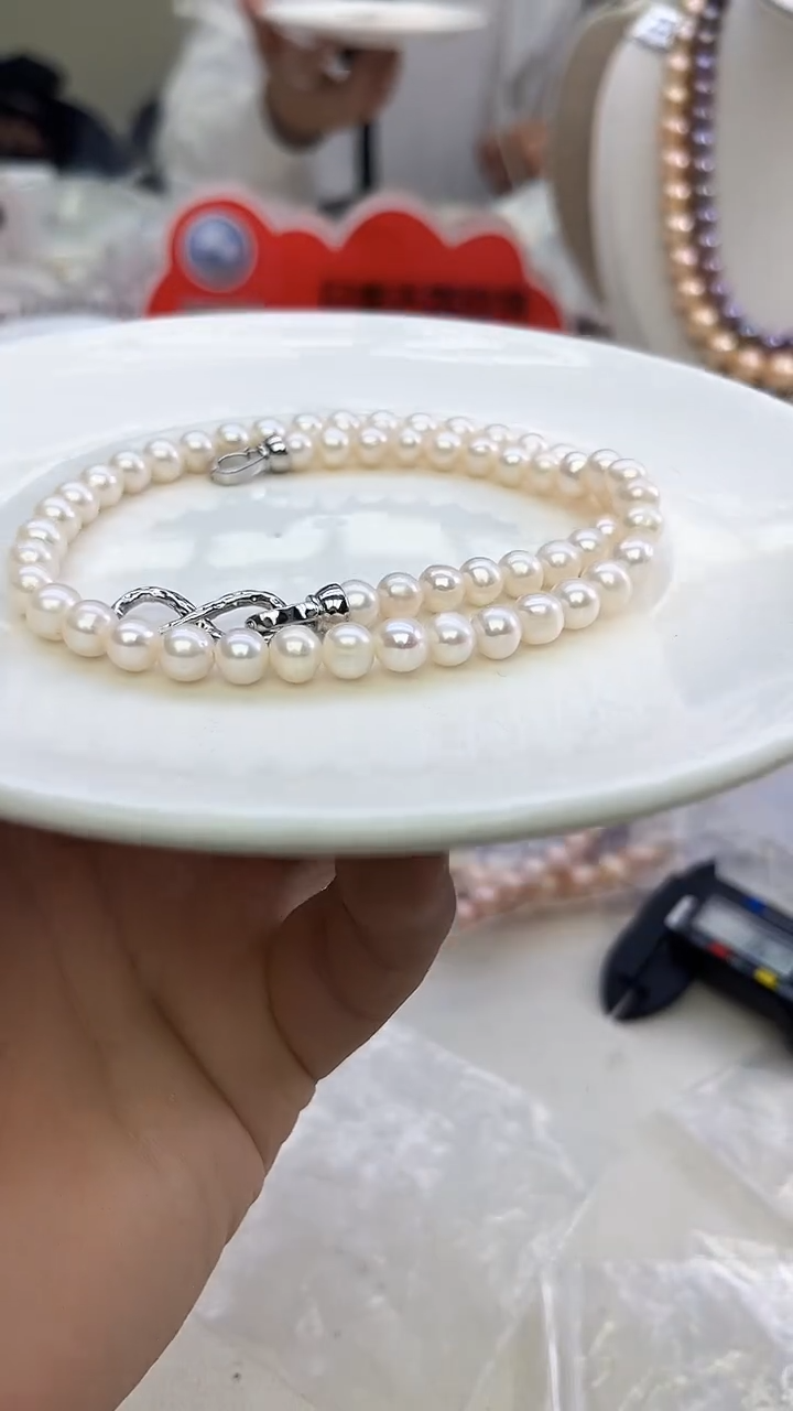 未镶嵌项链淡水珍珠白色系项链
