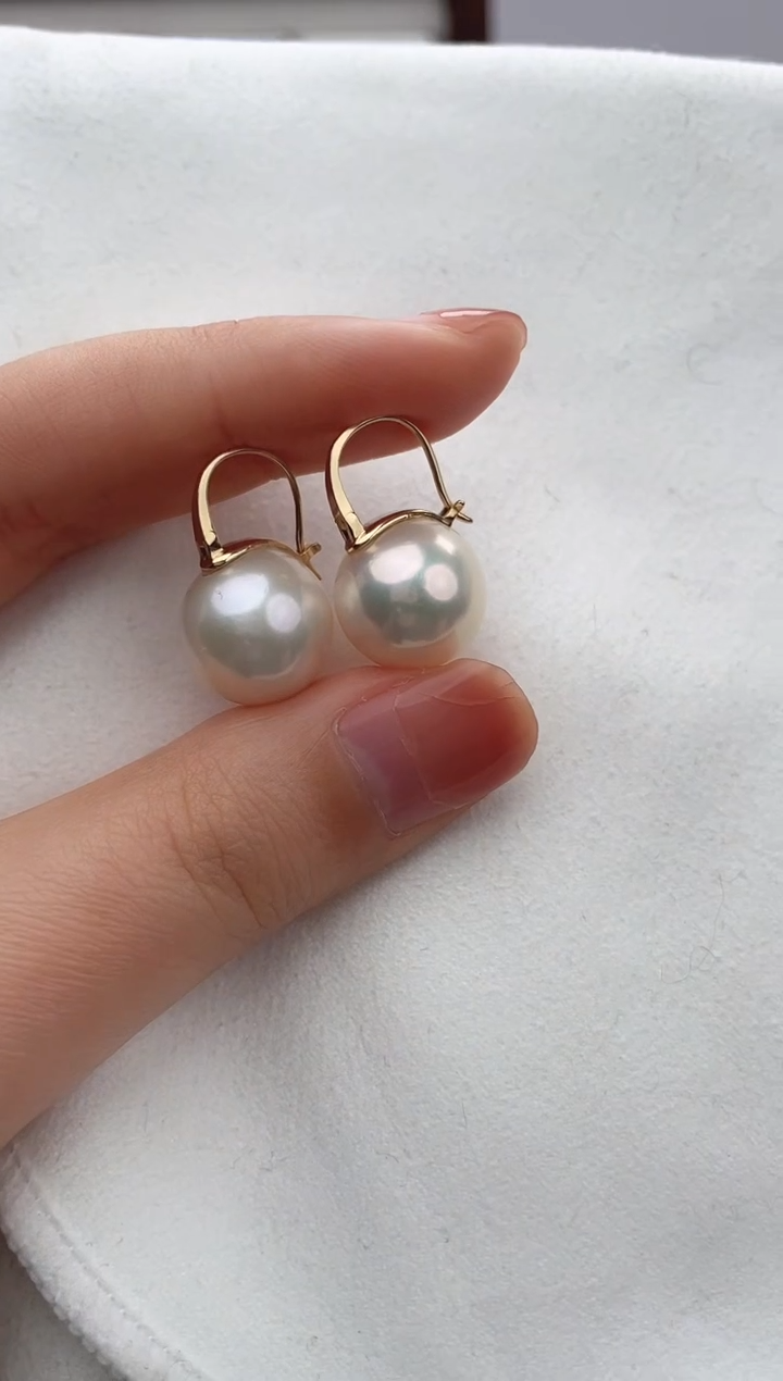 【闪购商品】淡水珍珠耳饰18K金镶嵌1