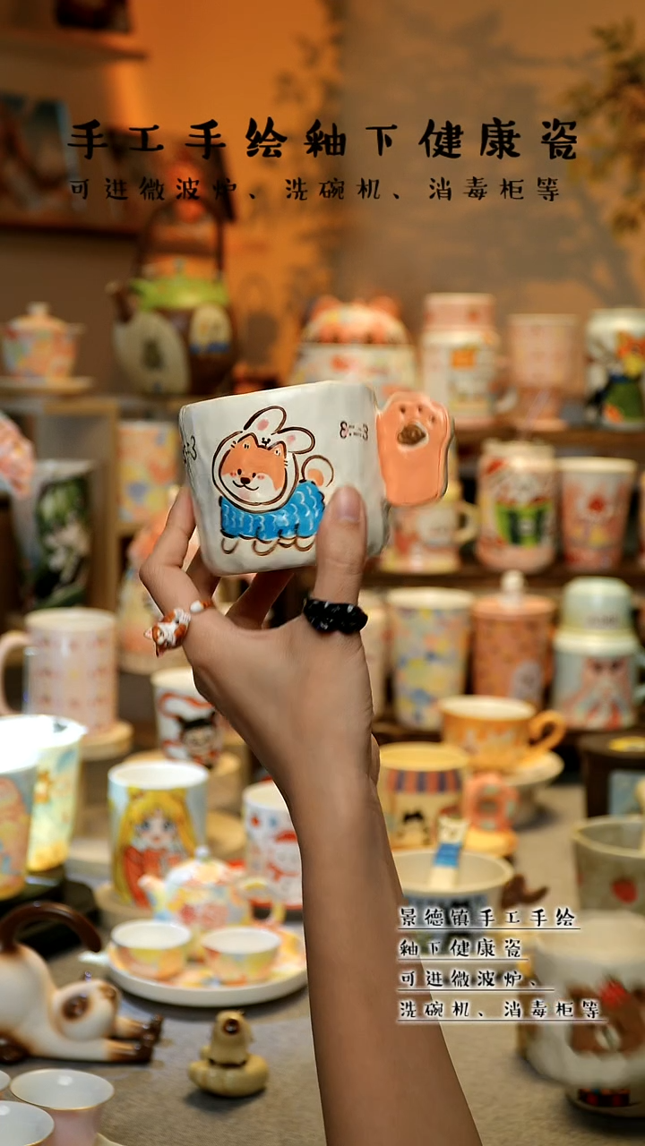【闪购商品】杯陶瓷景德镇高温釉下彩&A911