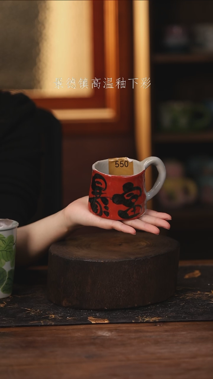 陶瓷景德镇高温釉下手绘陶瓷@L550@