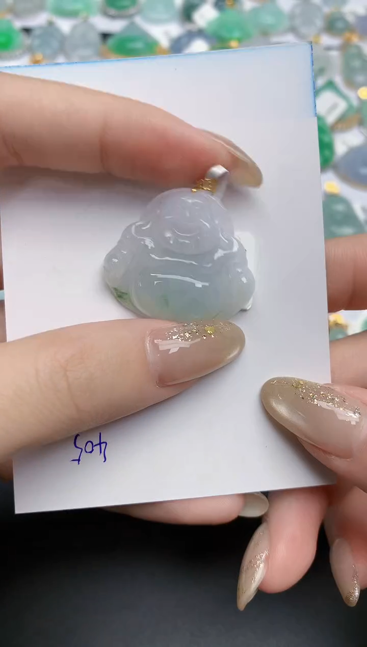 【闪购商品】翡翠颈饰18K金镶嵌天然缅甸翡翠A货