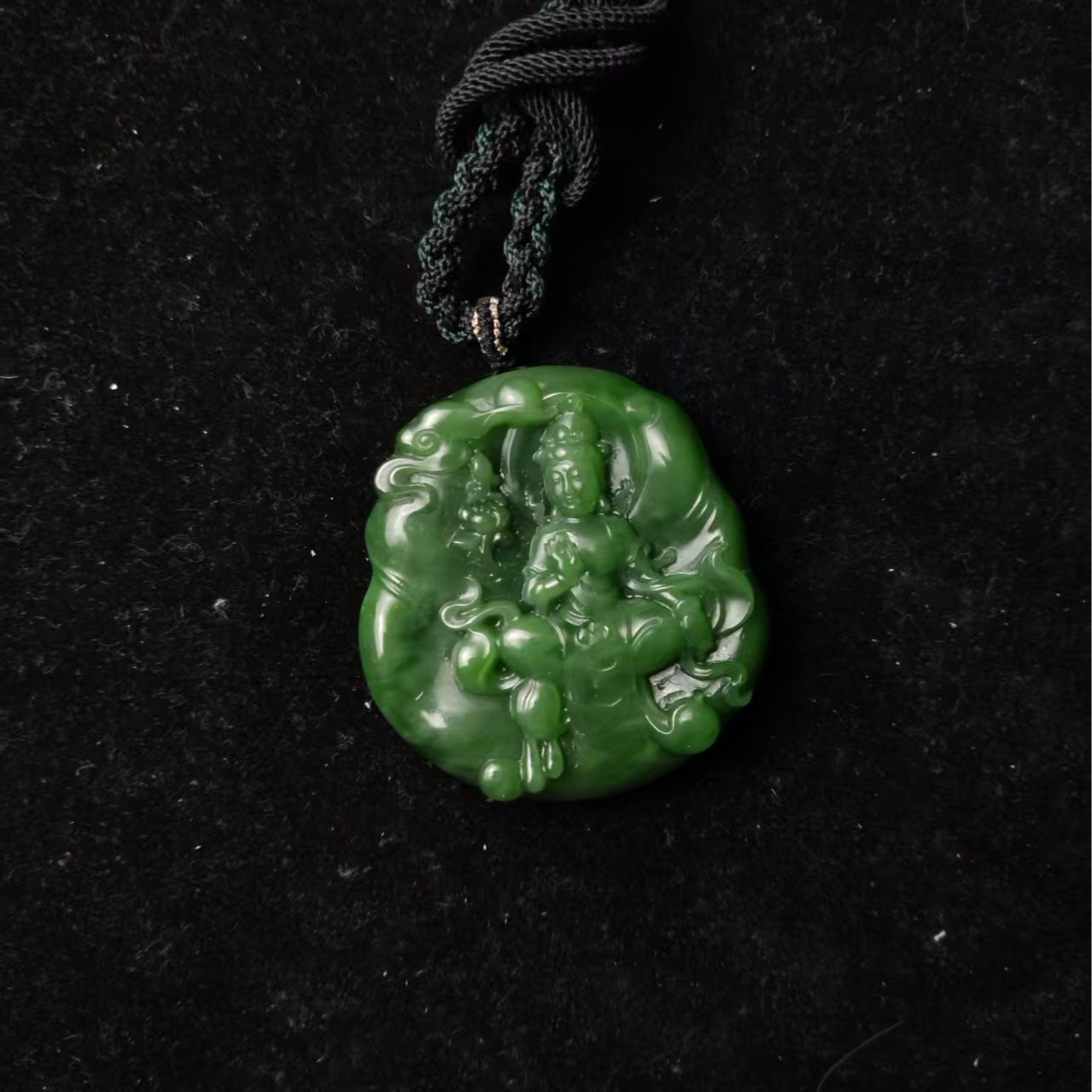 和田玉碧玉观音吊坠2083